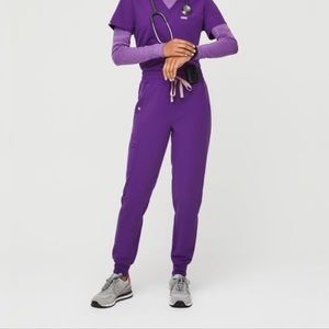 Figs Zamora High Waisted Purple Scrub Pants